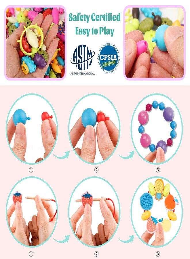 BEMITON Ideal Birthday Gift for Girls Aged 3 4 5 6 7 - Pop Beads Jewelry Making Kit, Arts and Crafts Toys for 3-7 Year Old Kids, DIY Set for Creative Play - Image 3